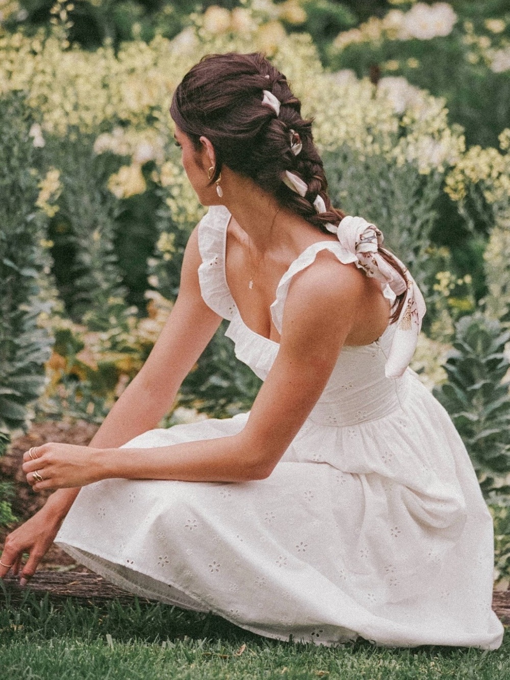 Petal&Pup White Eyelet Ruffle Strap Sundress
